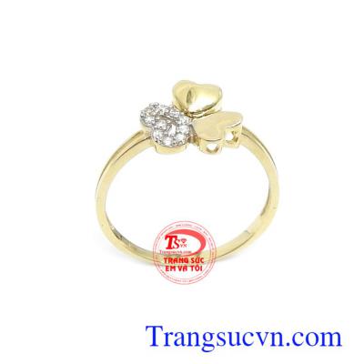 Nhẫn nữ vàng Korea cá tính 10k phong cách thời trang mới