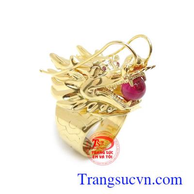 Nhẫn nam rồng vàng 10k mạnh mẽ chế tác công nghệ 3D cao cấp mang lại nét cá tính, đẳng cấp và sang trọng cho người đeo