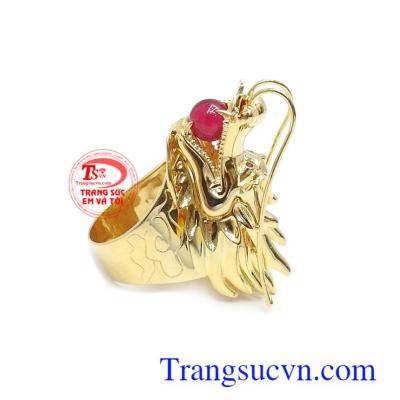 Nhẫn nam rồng vàng 10k mạnh mẽ kiểu dáng độc đáo