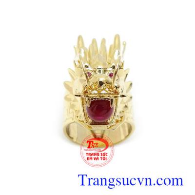 Nhẫn nam rồng vàng 10k mạnh mẽ với thiết kế độc đáo phù hợp phong cách thời trang và cá tính phái mạnh