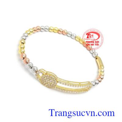 Vòng tay bi vàng cá tính 10k tôn lên vẻ đẹp quý phái dịu dàng cho phái đẹp, đeo hợp thời trang, đảm bảo uy tín chất lượng phù hợp phong cách phái đẹp