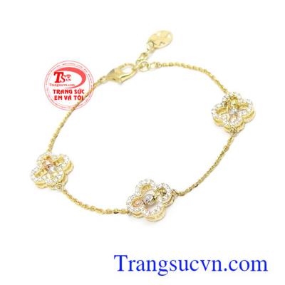 Lắc tay vàng cỏ ba lá may mắn