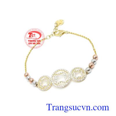 Lắc tay vàng 10k dịu dàng thiết kế mới lạ, kiểu dáng sang trọng