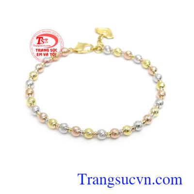 Lắc tay nữ 10k bi 3 màu tinh tế, độc đáo