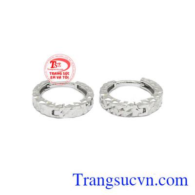 Hoa tai đẹp vàng trắng Hàn Quốc được chế tác từ vàng tây 10k.