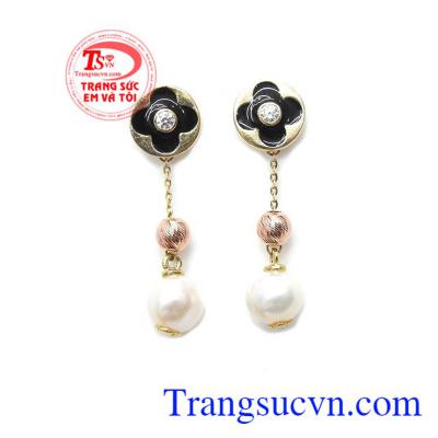 Hoa tai vàng tây dành cho nữ kiểu tinh tế, đeo hoa tai hợp thời trang, bông tai