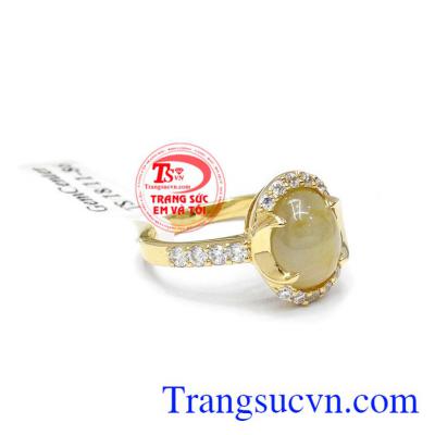Nhẫn nữ saphia sang trọng vàng 14k, bảo hành 12 tháng, giao hàng nhanh trên toàn quốc