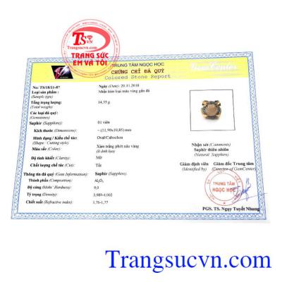 Giấy kiểm định từ trung tâm ngọc học