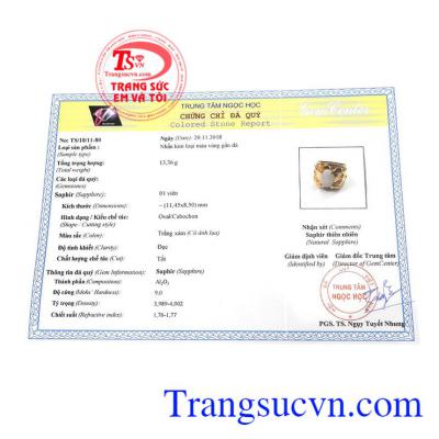 Giấy kiểm định từ trung tâm ngọc học