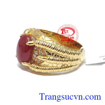 Nhẫn nam ruby phong cách 14k, bảo hành 1 năm, giao hàng nhanh trên toàn quốc
