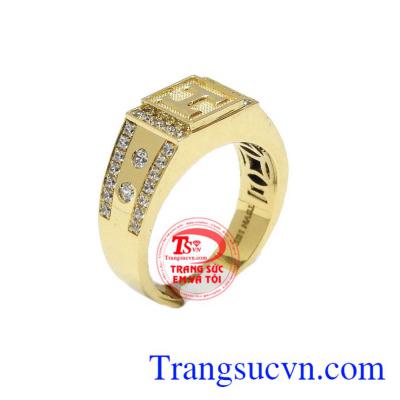 Nhẫn nam chữ H 18k đẹp