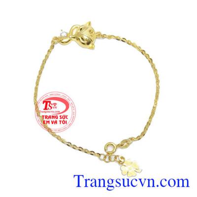 Lắc tay hồ ly đẹp được chế tác từ vàng 10k, bảo hành 6 tháng, giao hàng nhanh trên toàn quốc