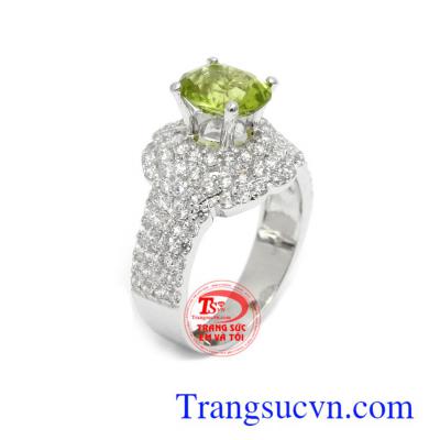 Nhẫn nữ Peridot 14k tài lộc