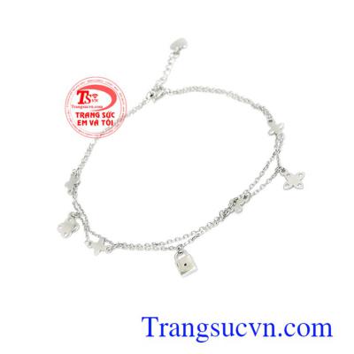 Lắc tay vàng trắng 10k xinh xắn nhập khẩu nguyên chiếc, kiểu dáng thời trang, sang trọng và đẳng cấp, lắc tay vàng trắng đẹp