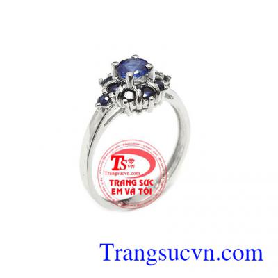 Nhẫn nữ sapphire sang trọng 14k