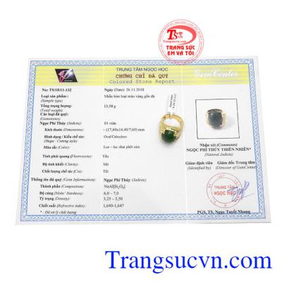 Sản phẩm có giấy kiểm định đá quý.