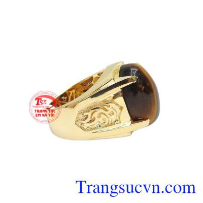 Sản phẩm kết hợp đá mắt hổ và vàng tây 14k hợp mệnh. 