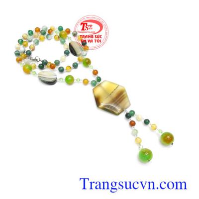 Chuỗi cổ mã não thiên nhiên sang trọng