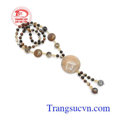 Chuỗi cổ mã não thiên nhiên sang trọng và thời trang