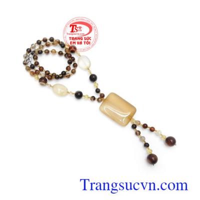 Chuỗi cổ mã não thiên nhiên bình an