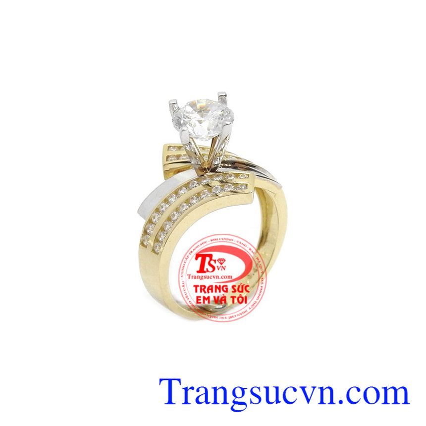 Nhẫn nữ quý phái 10k là sản phẩm nhẫn nữ vàng tây đẹp, được chế tác vàng 10k, hàng nhập khẩu Hàn Quốc