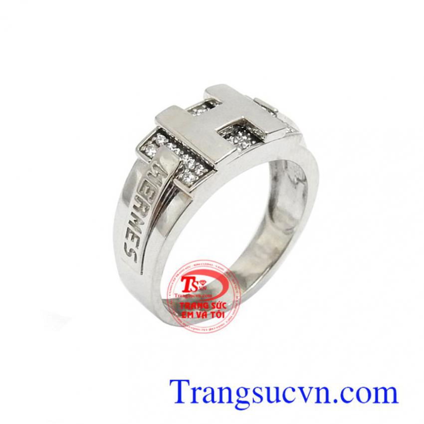 Nhẫn nam Hàn Quốc chữ H phong cách