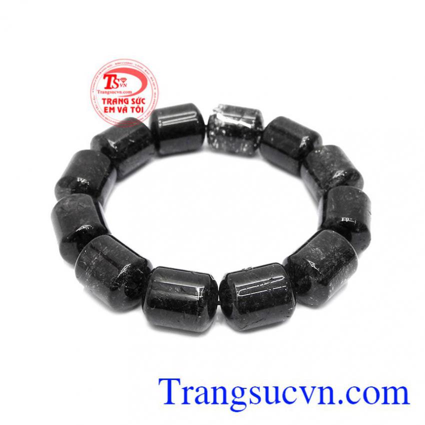 Chuỗi thạch anh tóc đen trụ 15 ly