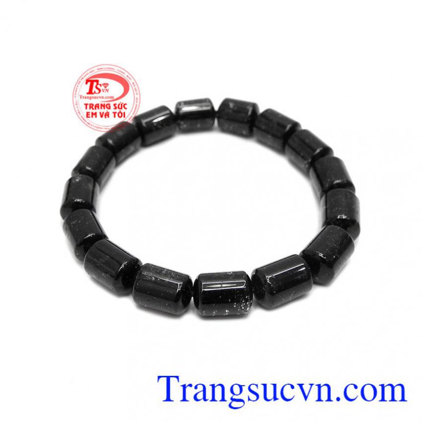 Chuỗi thạch anh tóc đen trụ 8 ly