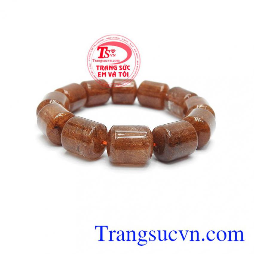 Chuỗi thạch anh tóc lu thống tự nhiên 14 ly