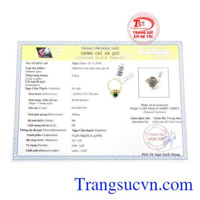 Sản phẩm có giấy kiểm định đá quý