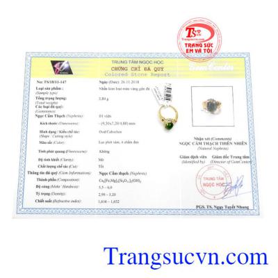 Sản phẩm có giấy kiểm định đá quý