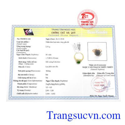 Sản phẩm có giấy kiểm định đá quý