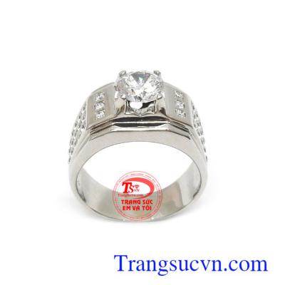 Nhẫn nam đính đá thời trang mới