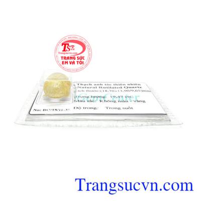 Thạch anh tóc ép vỉ tự nhiên phù hợp làm mặt nhẫn, mặt dây chuyền, lắc tay