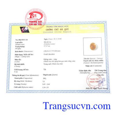 Giấy kiểm định từ trung tâm ngọc học