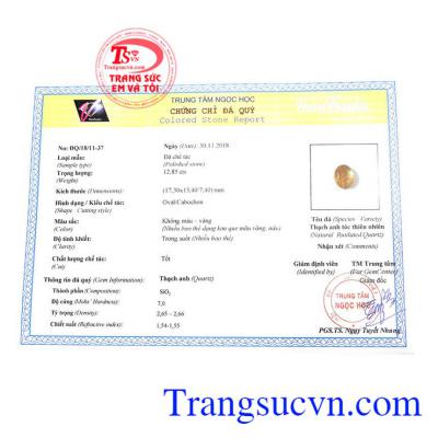 Giấy kiểm định từ trung tâm ngọc học