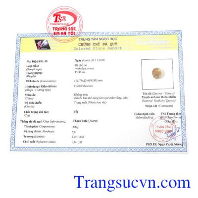 Giấy kiểm định từ trung tâm ngọc học