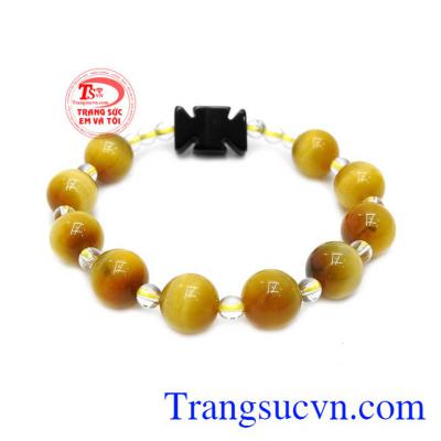 Chuỗi tay mân côi mắt hổ đẹp được chế tác từ đá mắt hổ thiên nhiên đẹp và hợp phong thủy.