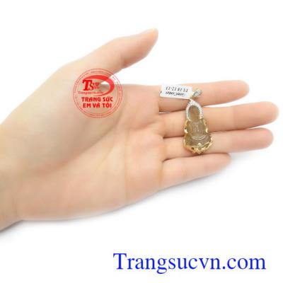 Mặt dây chuyền thạch anh tóc thiên nhiên bọc vàng cao cấp