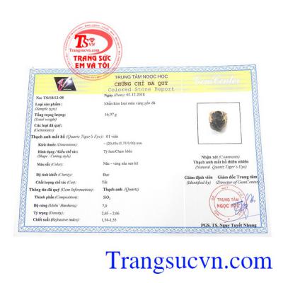 Giấy kiểm định từ trung tâm ngọc học