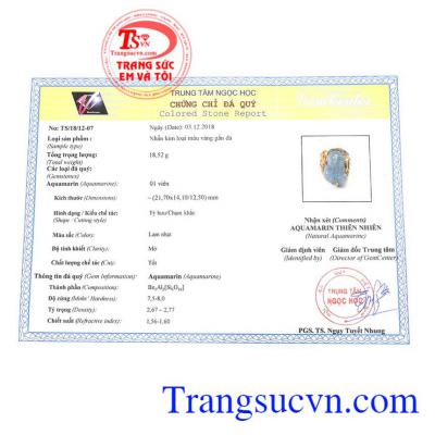 Giấy kiểm định từ trung tâm ngọc học