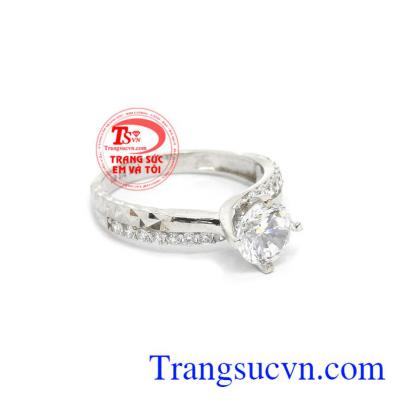 Nhẫn nữ vàng trắng Hàn Quốc