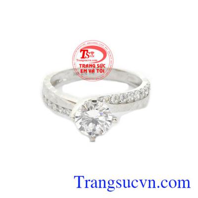Nhẫn nữ vàng trắng Hàn Quốc, bảo hành 6 tháng, giao hàng nhanh trên toàn quốc