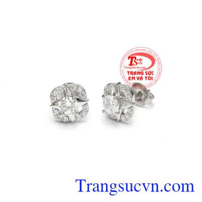 Hoa tai vàng trắng 10k món quà ý nghĩa dàng tặng các bạn nữ nhân dịp sinh nhật