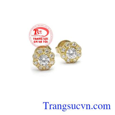 Hoa tai vàng tây Hàn Quốc 10k, bảo hành 6 tháng, giao hàng nhanh trên toàn quốc