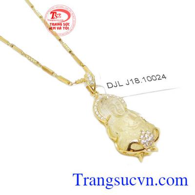 Sản phẩm họp phong thủy, bền đẹp. Bộ trang sức phật bà thạch anh tóc đẹp