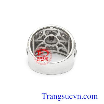 Nhẫn nam vàng trắng Hàn Quốc đẳng cấp