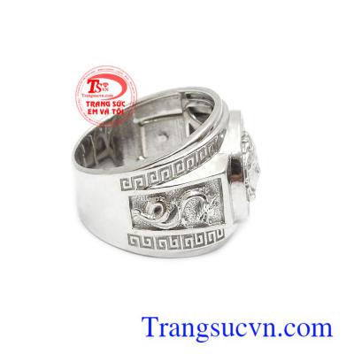 Nhẫn nam vàng trắng Hàn Quốc đẳng cấp 10k bền đẹp chất lượng, bảo hành 06 tháng