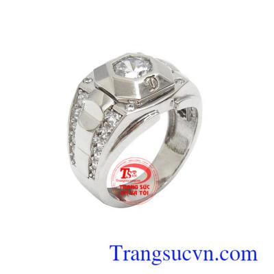 Nhẫn nam Hàn Quốc 10k cá tính nhập khẩu nguyên chiếc, chế tác tinh xảo, sắc nét