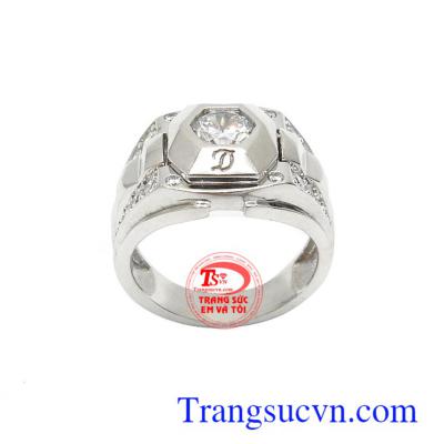 Nhẫn nam Hàn Quốc 10k cá tính đính đá phong cách mang lại nét mạnh mẽ, cá tính và đẳng cấp phái mạnh